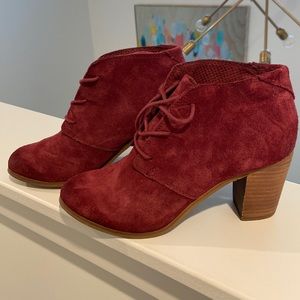 TOMS Burgundy Booties